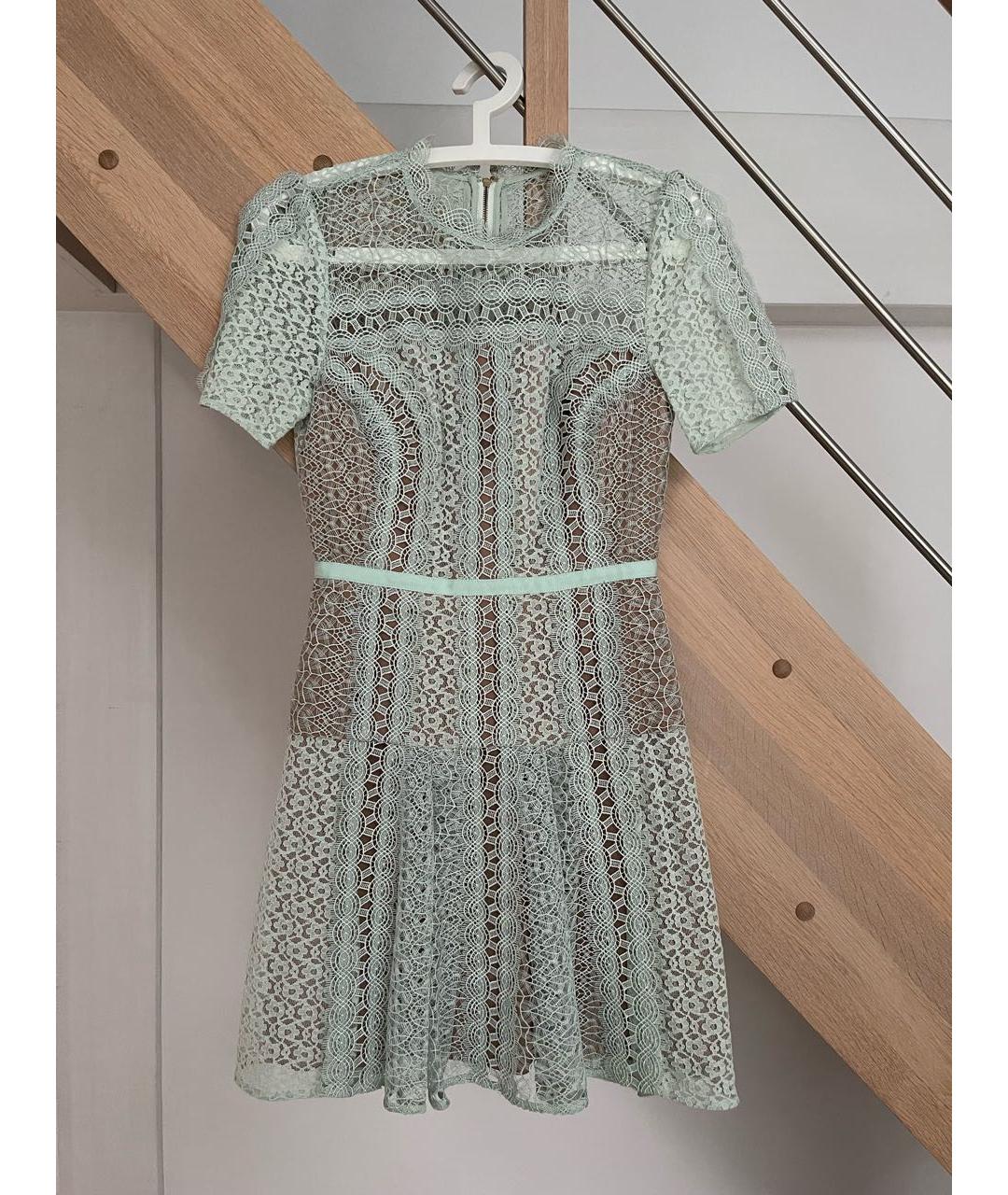 SELF-PORTRAIT Бирюзовое полиэстеровое вечернее платье, фото 5