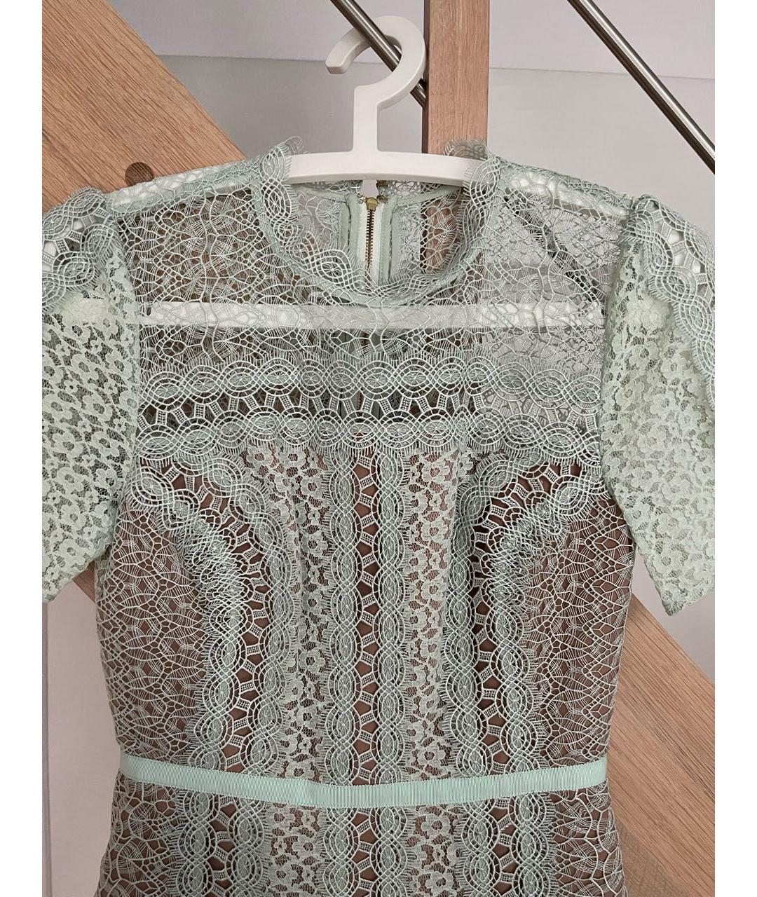 SELF-PORTRAIT Бирюзовое полиэстеровое вечернее платье, фото 4