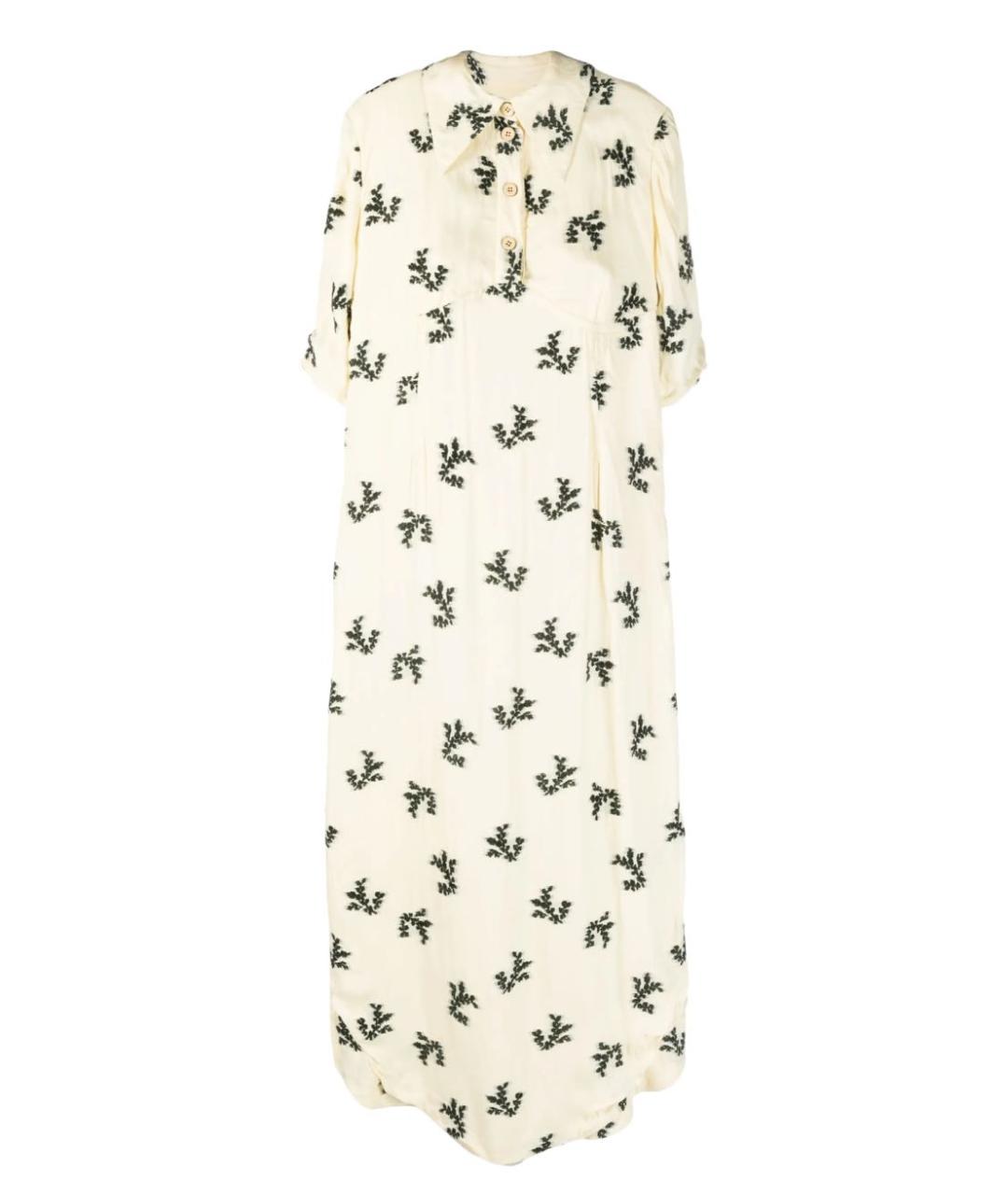 JIL SANDER Белое хлопковое коктейльное платье, фото 1