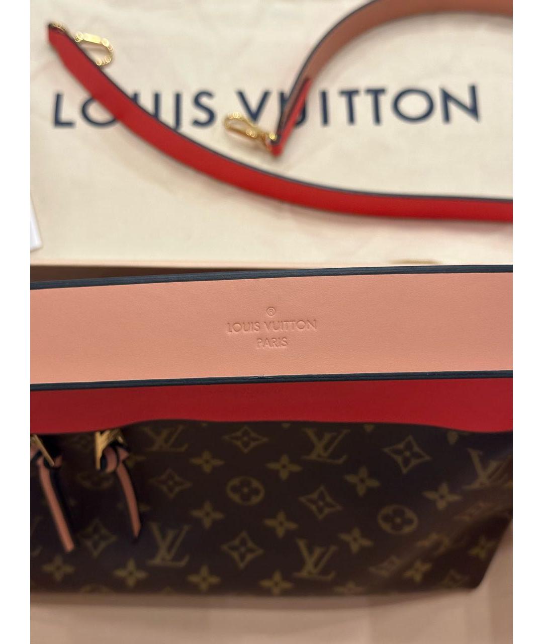 LOUIS VUITTON Коричневая кожаная сумка через плечо, фото 5