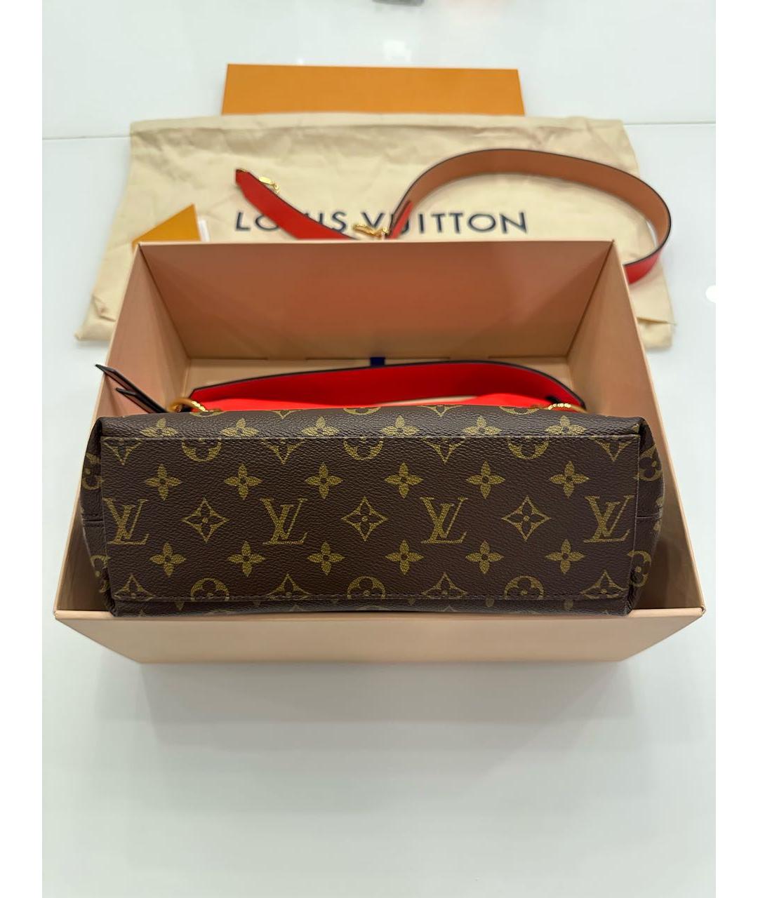 LOUIS VUITTON Коричневая кожаная сумка через плечо, фото 2