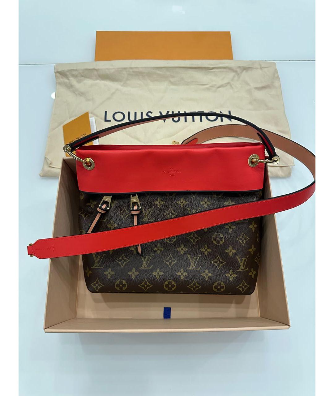 LOUIS VUITTON Коричневая кожаная сумка через плечо, фото 3