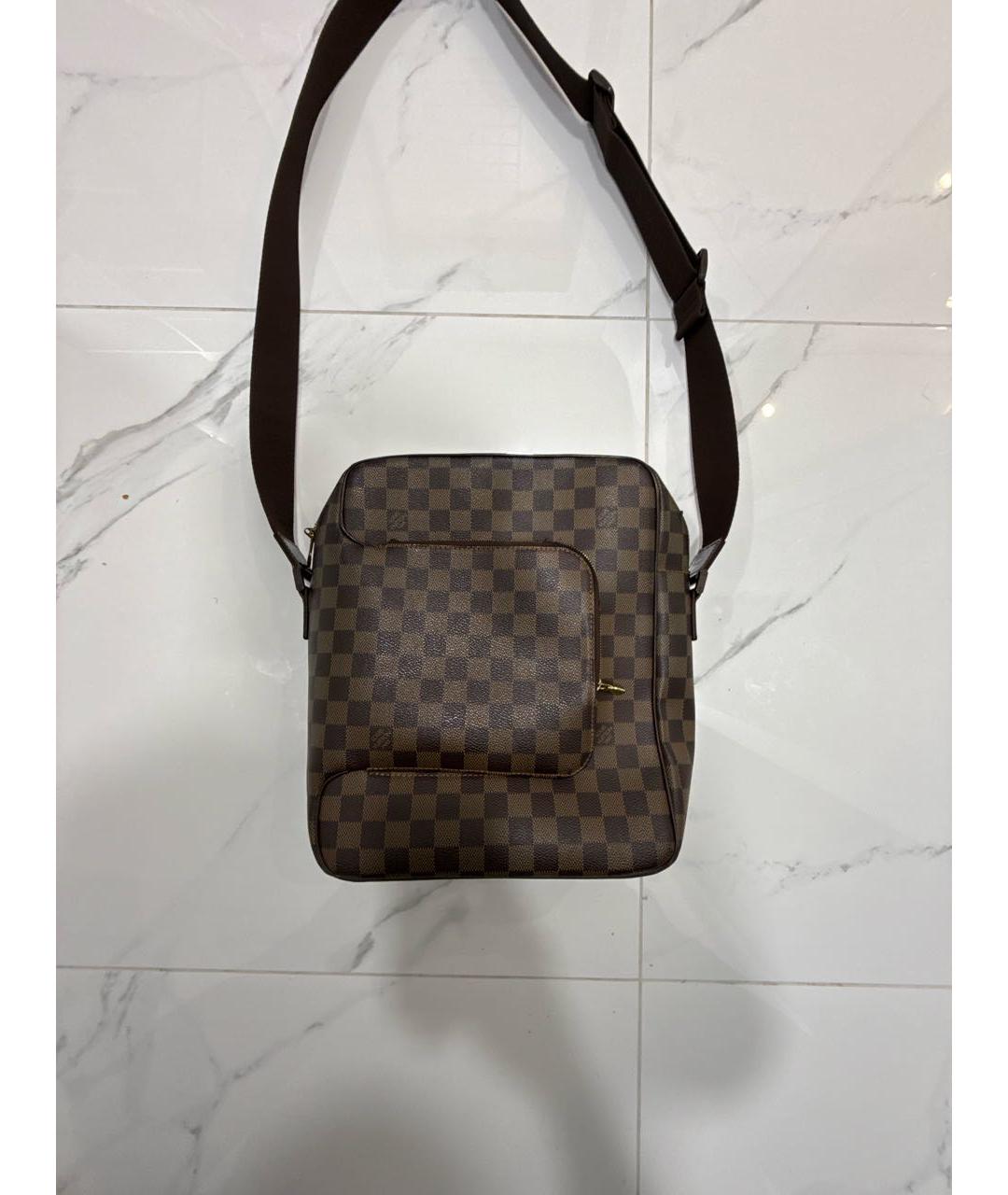 LOUIS VUITTON Коричневая кожаная сумка на плечо, фото 9