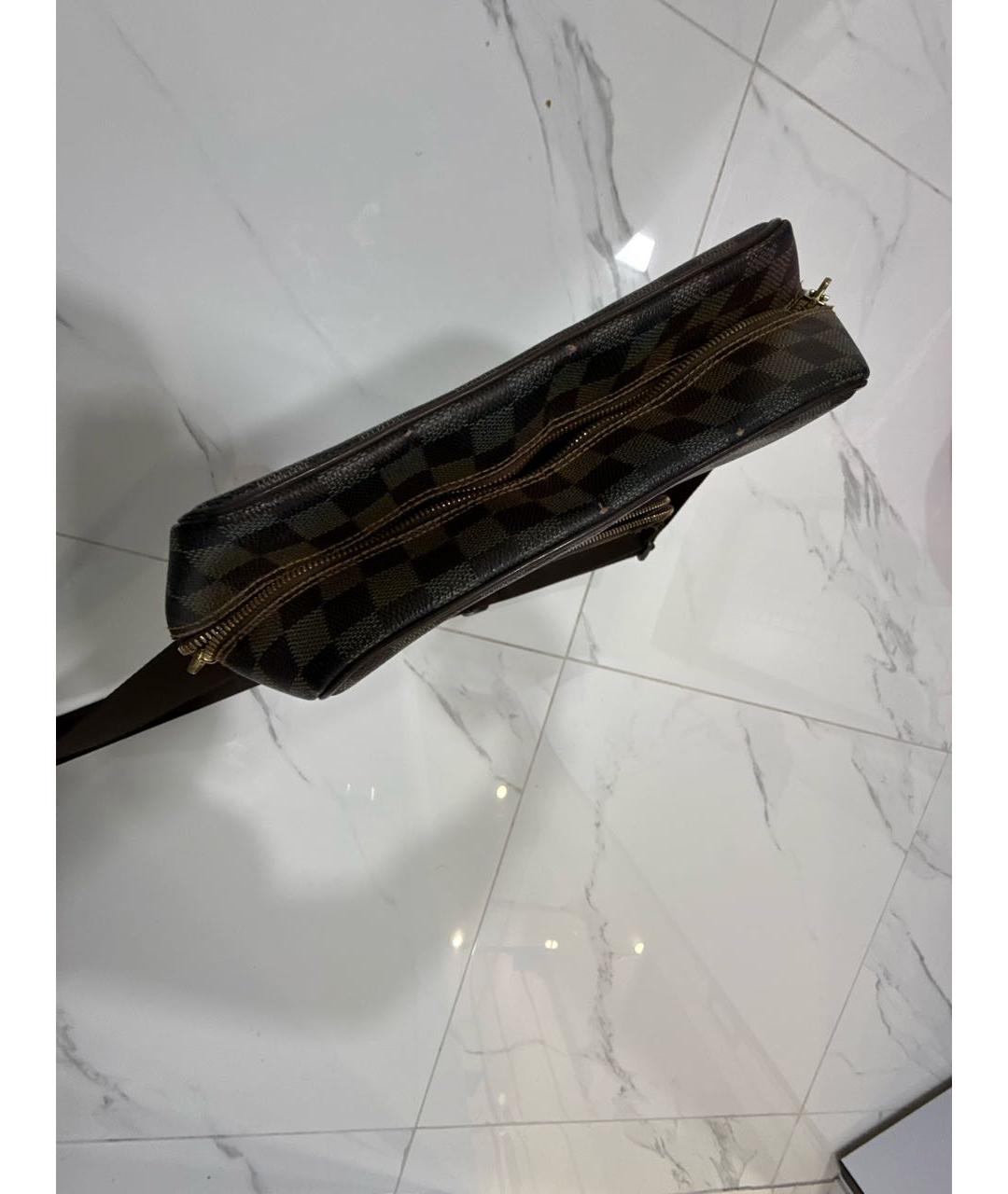 LOUIS VUITTON Коричневая кожаная сумка на плечо, фото 5