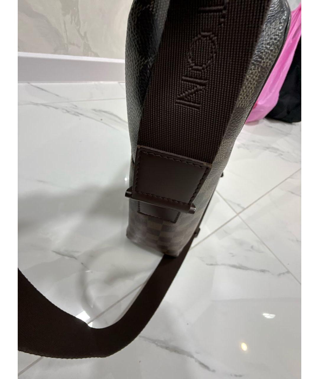 LOUIS VUITTON Коричневая кожаная сумка на плечо, фото 6