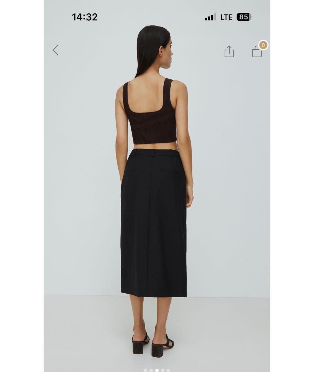 12 STOREEZ Черная вискозная юбка миди, фото 2