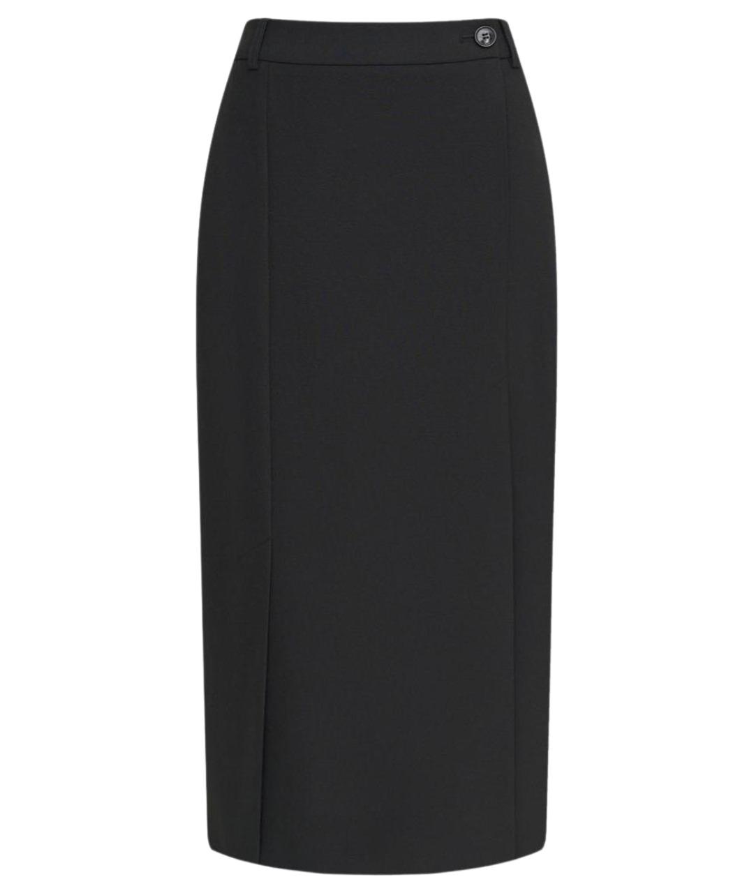 12 STOREEZ Черная вискозная юбка миди, фото 1