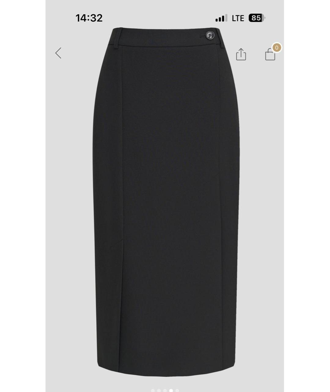 12 STOREEZ Черная вискозная юбка миди, фото 5