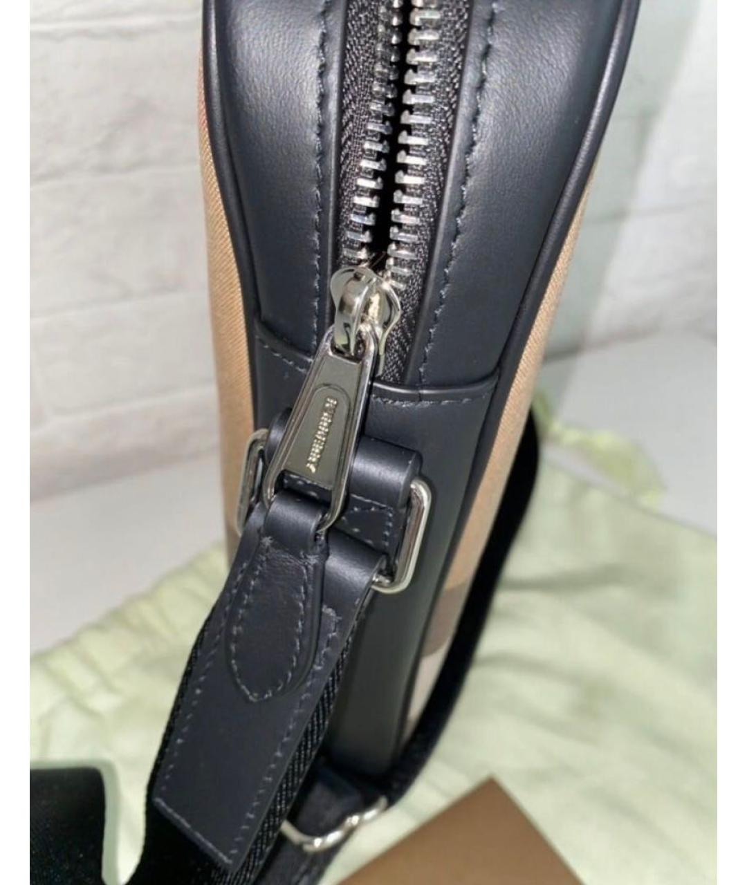 BURBERRY Коричневая жаккардовая сумка через плечо, фото 5