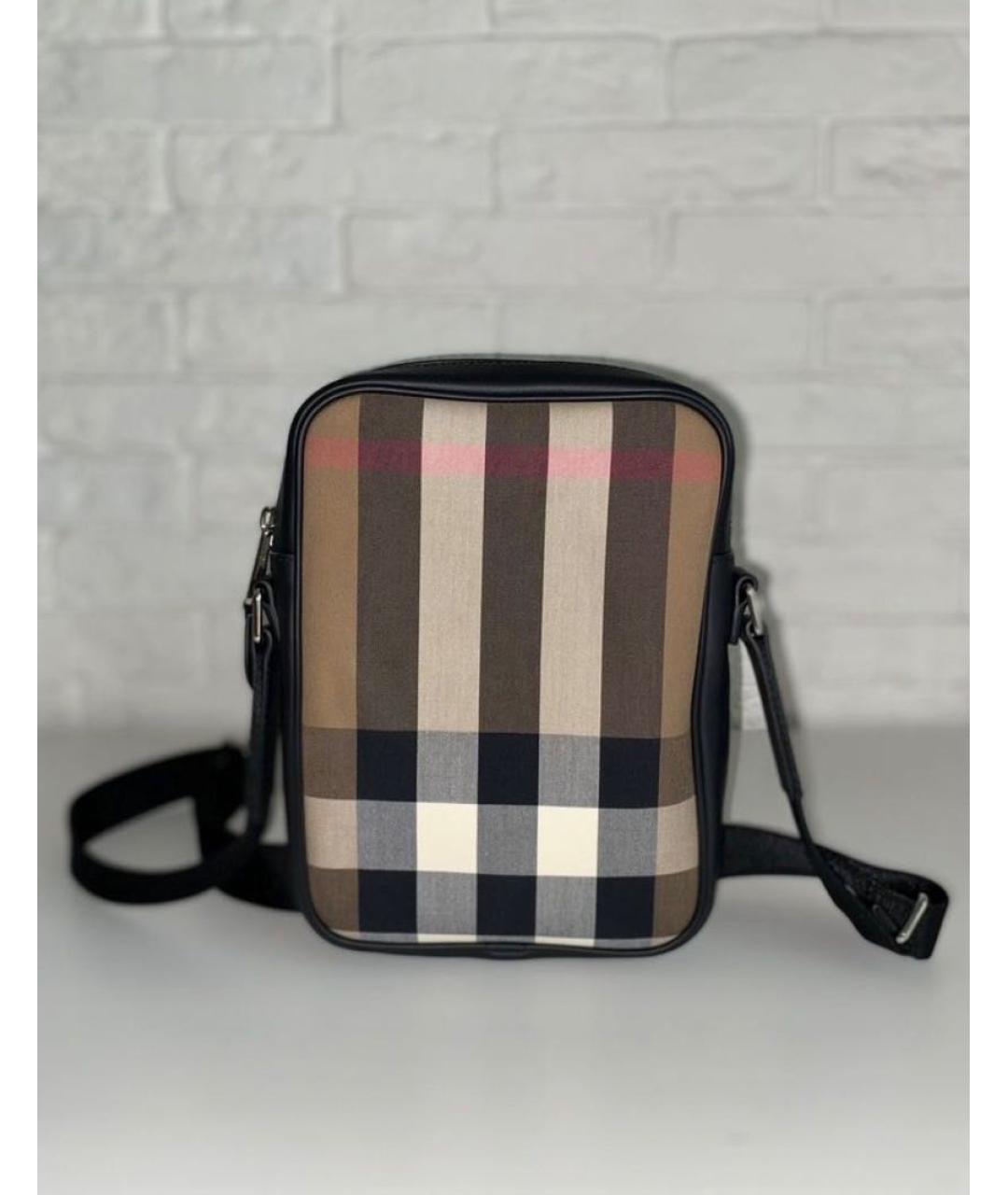 BURBERRY Коричневая жаккардовая сумка через плечо, фото 2