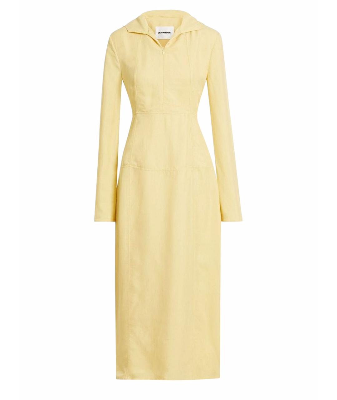 JIL SANDER Желтое хлопковое платье, фото 1