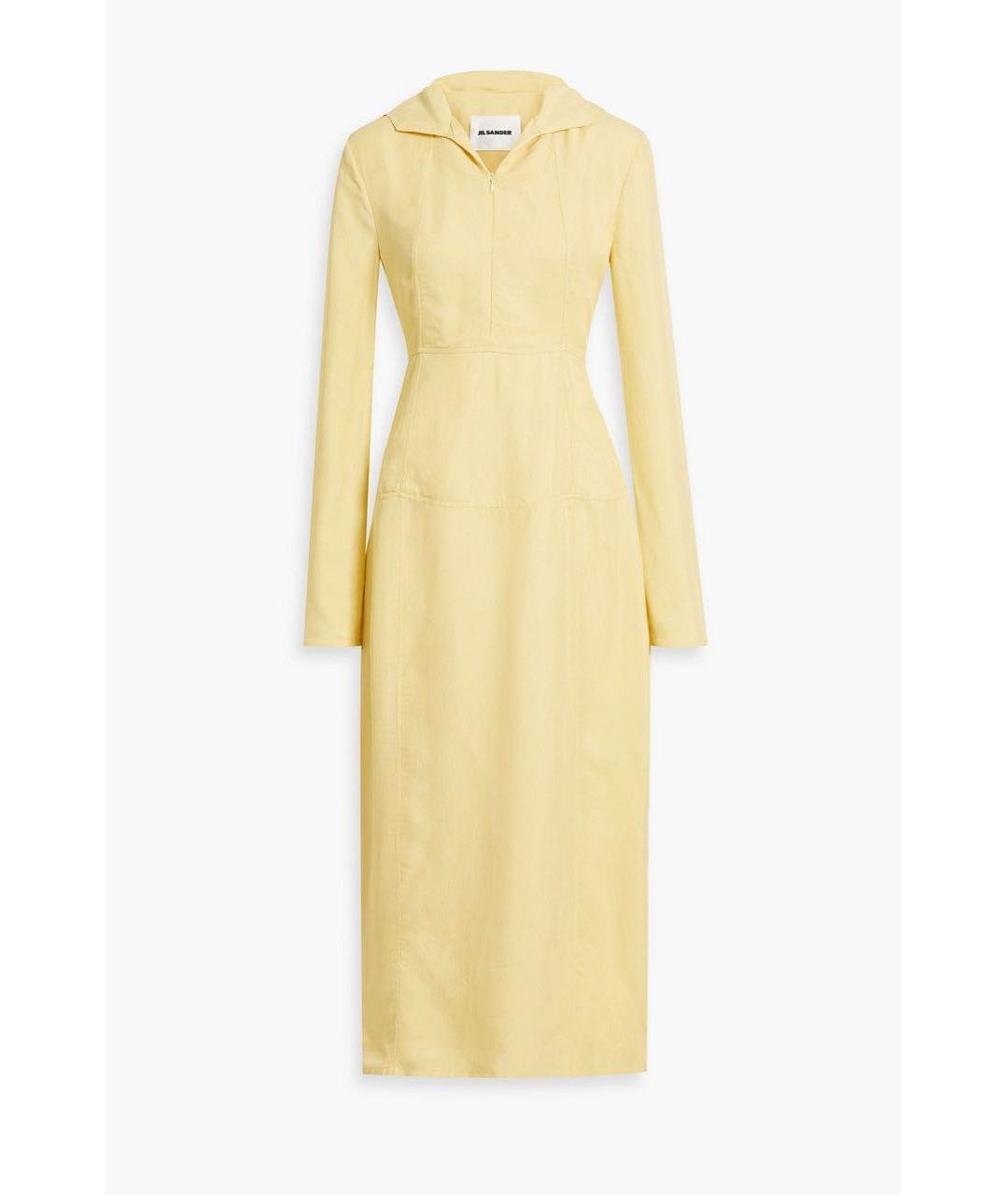 JIL SANDER Желтое хлопковое платье, фото 5