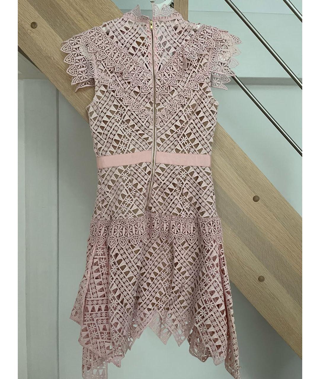 SELF-PORTRAIT Коралловое полиэстеровое коктейльное платье, фото 2