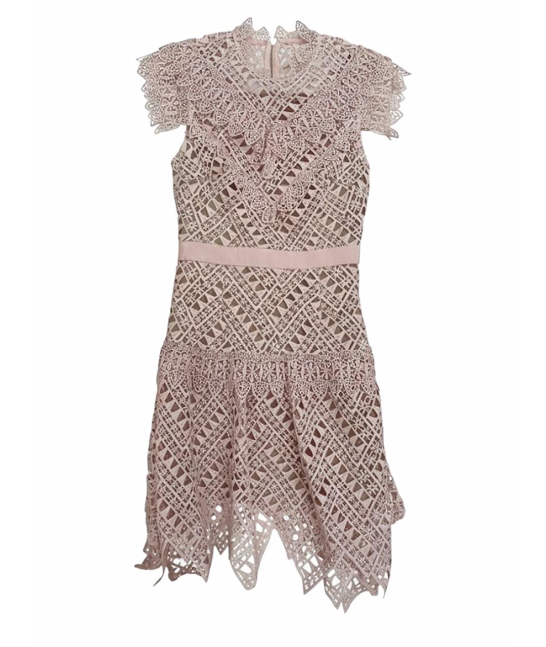 SELF-PORTRAIT Коралловое полиэстеровое коктейльное платье, фото 1