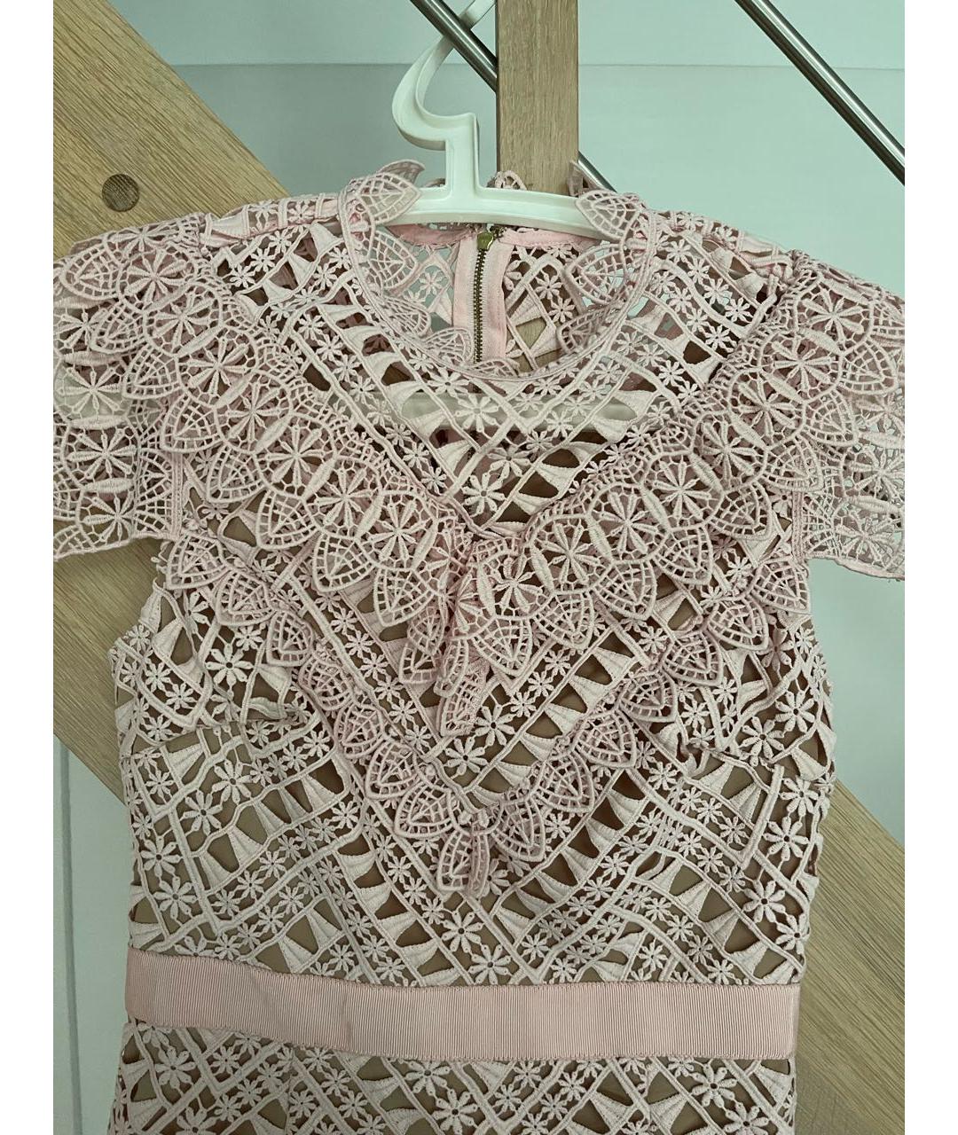 SELF-PORTRAIT Коралловое полиэстеровое коктейльное платье, фото 4