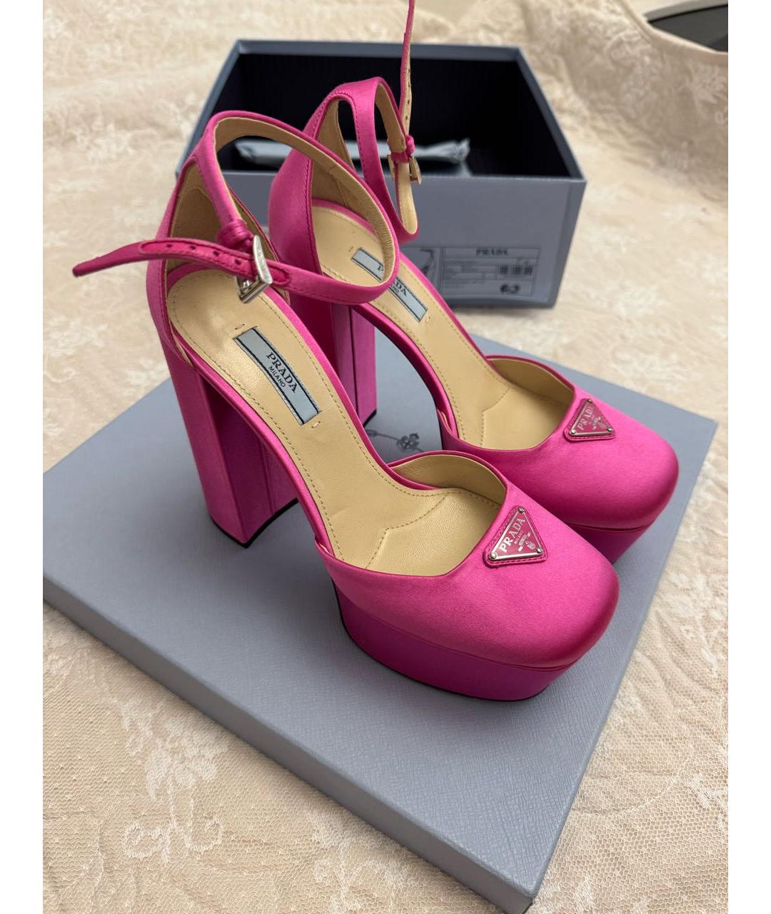 PRADA Фуксия текстильные туфли, фото 6