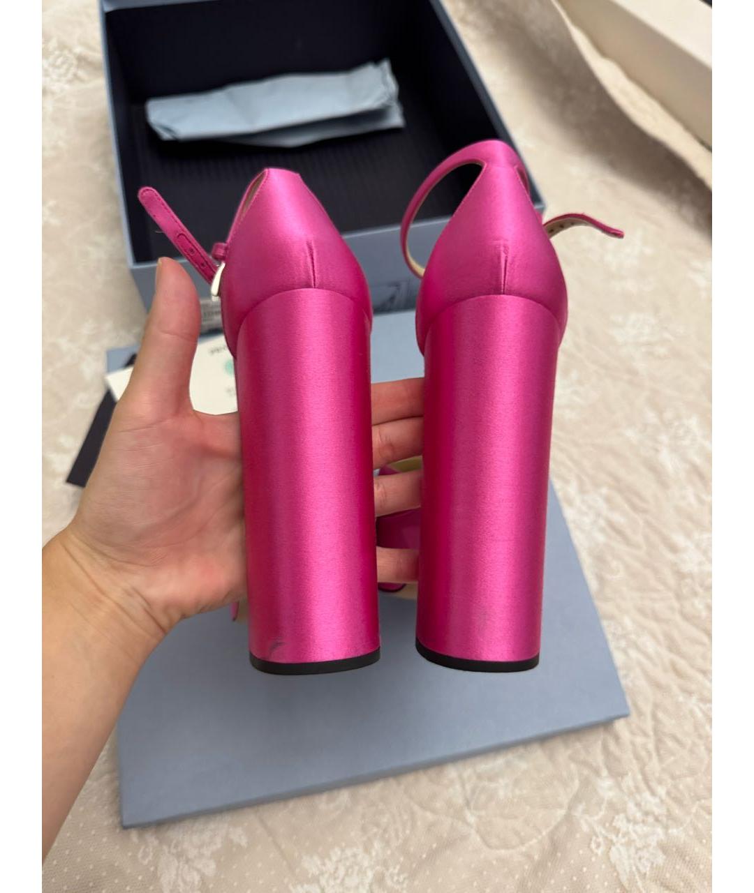 PRADA Фуксия текстильные туфли, фото 3