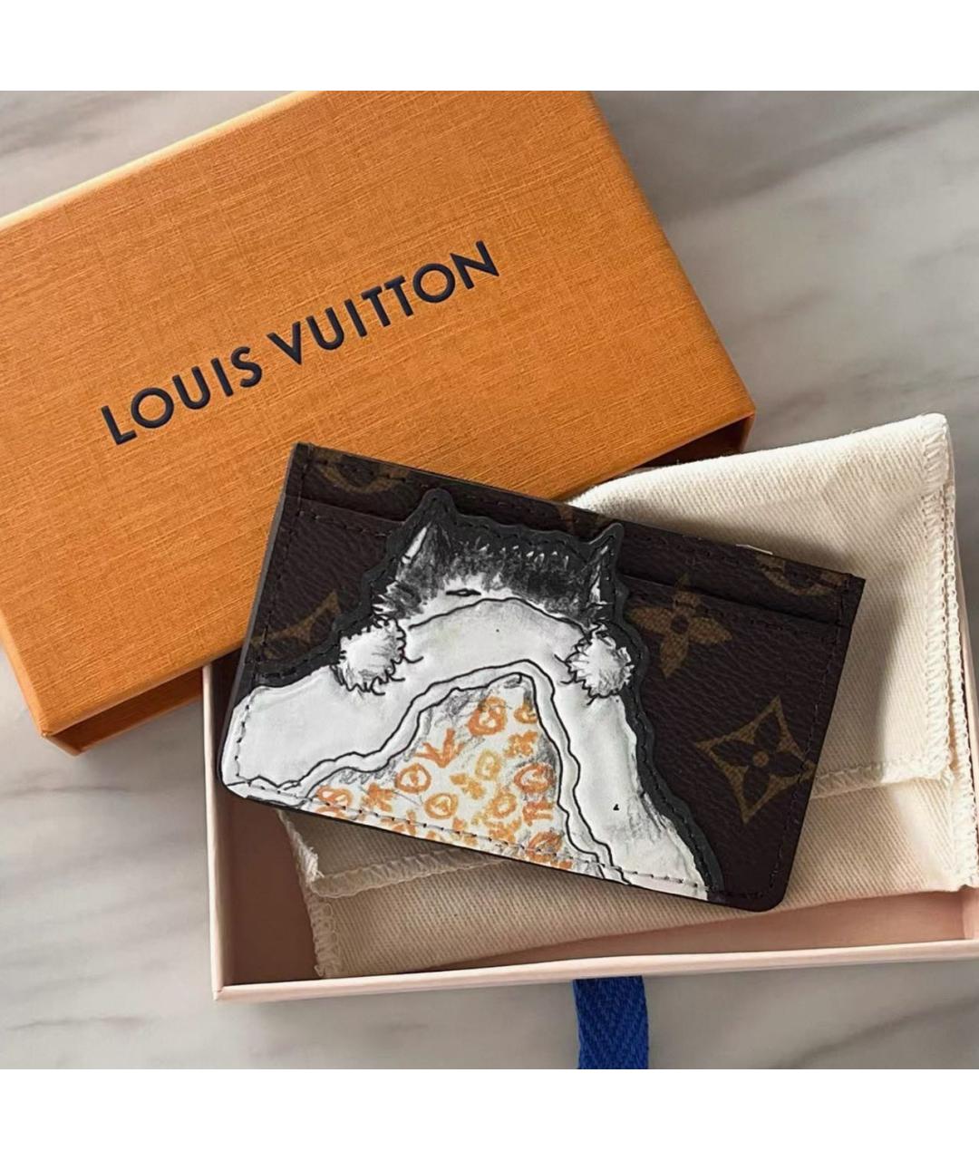 LOUIS VUITTON Коричневый кардхолдер, фото 2