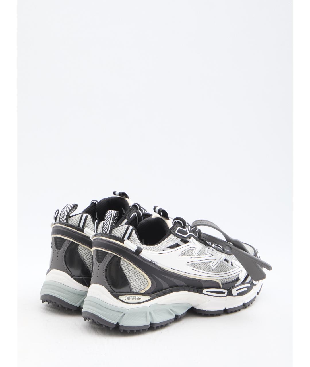 OFF-WHITE Антрацитовые кожаные низкие кроссовки / кеды, фото 5