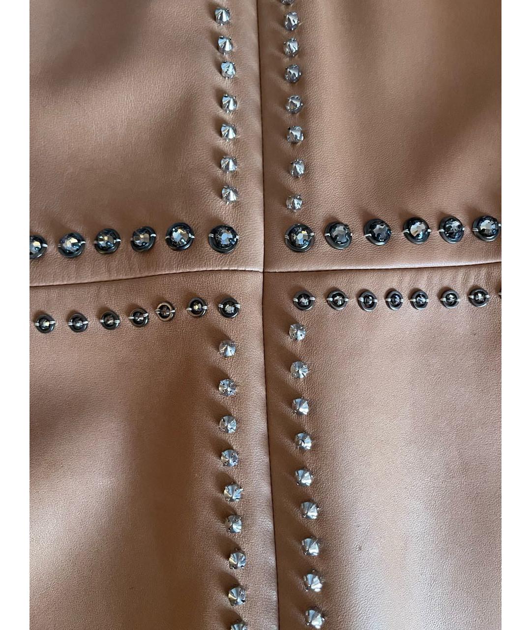 GUCCI Коричневое кожаное повседневное платье, фото 6