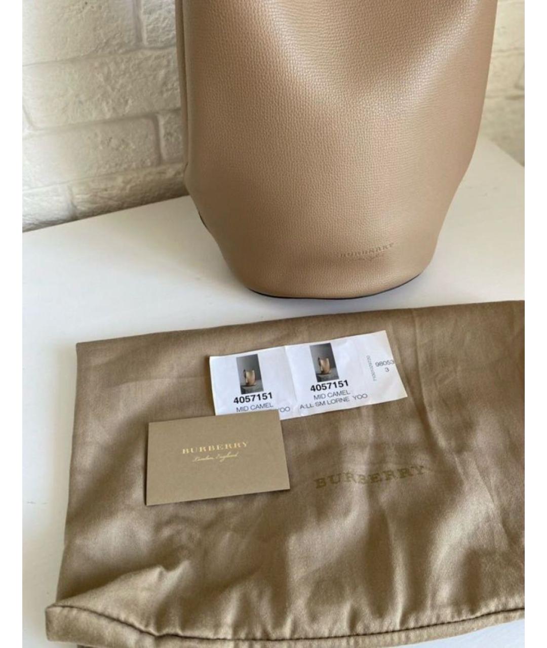 BURBERRY Бежевая кожаная сумка через плечо, фото 6
