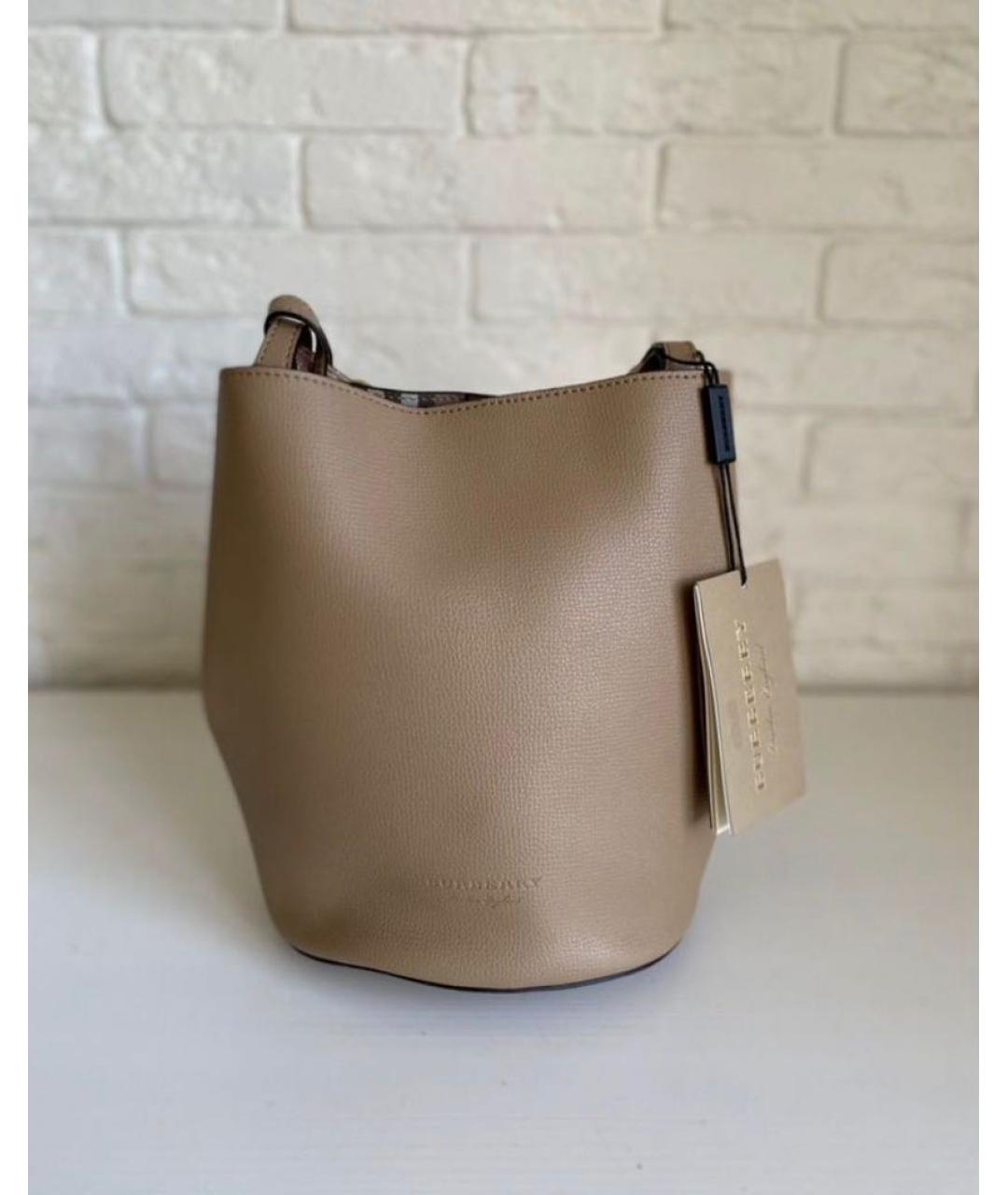 BURBERRY Бежевая кожаная сумка через плечо, фото 2