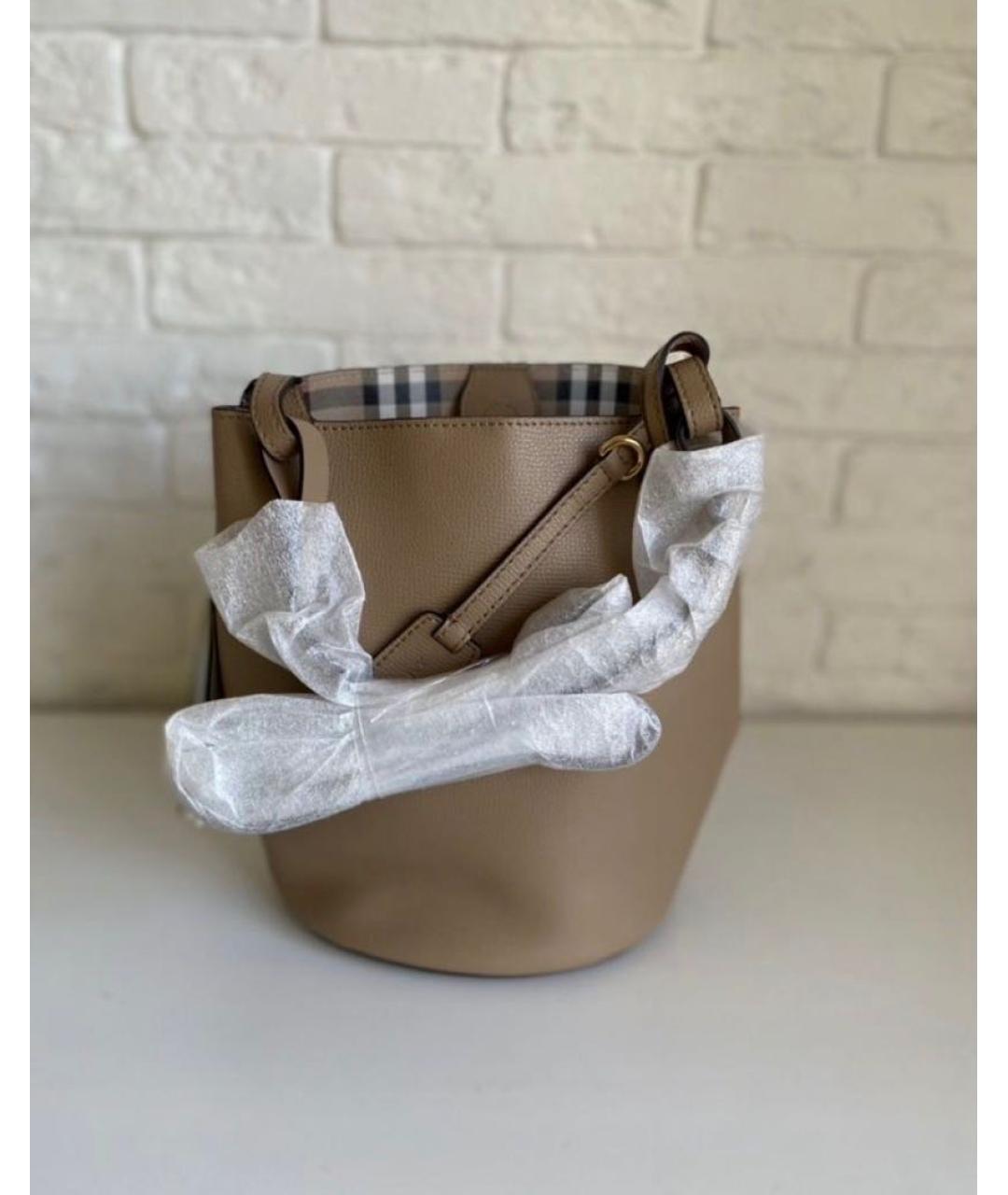 BURBERRY Бежевая кожаная сумка через плечо, фото 3