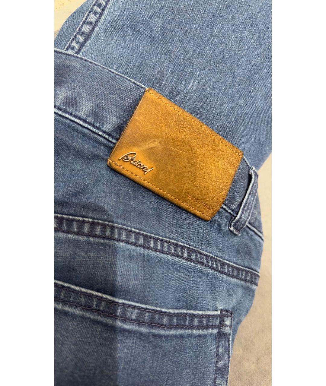 BRIONI Синие хлопковые прямые джинсы, фото 5