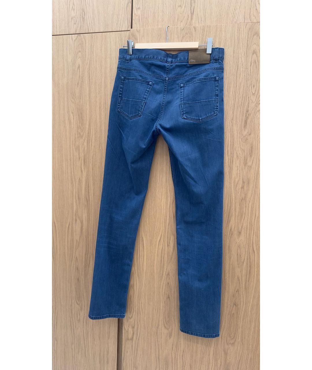 BRIONI Синие хлопковые прямые джинсы, фото 2