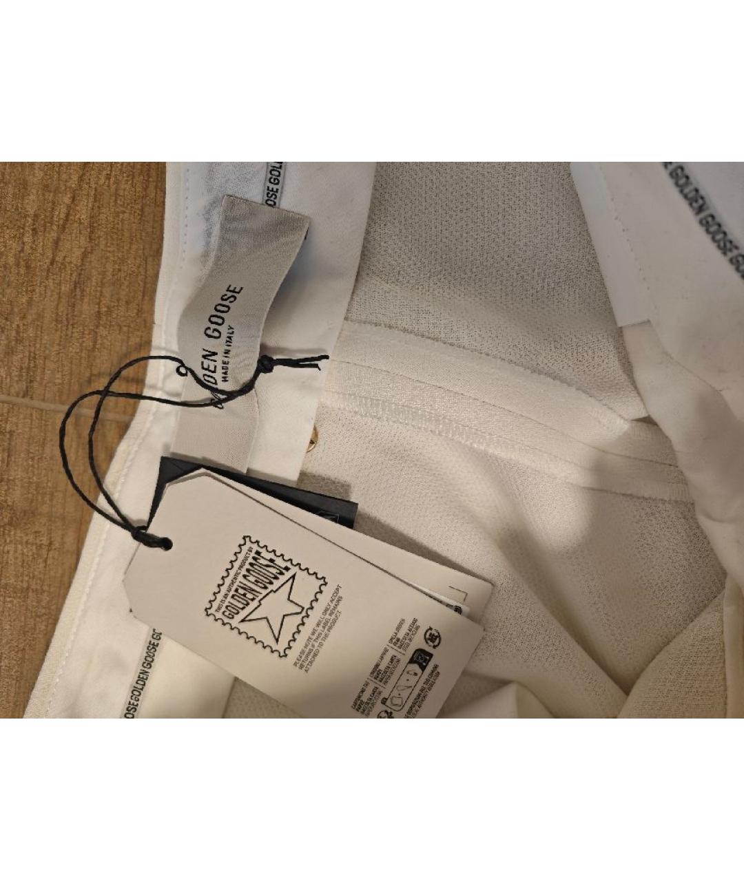 GOLDEN GOOSE DELUXE BRAND Бежевые вискозные прямые брюки, фото 4