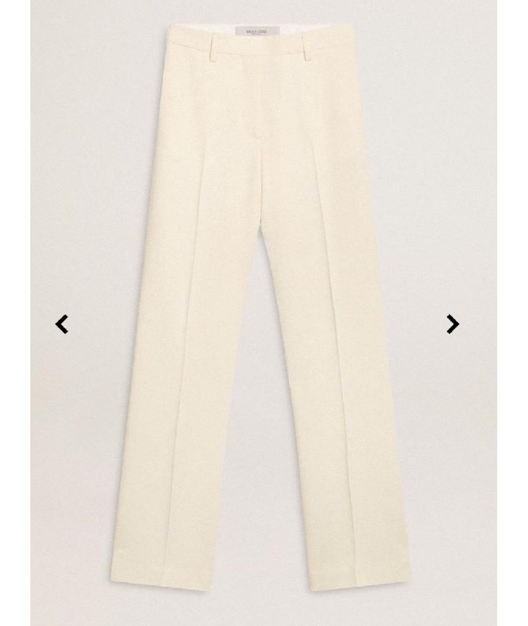 GOLDEN GOOSE DELUXE BRAND Бежевые вискозные прямые брюки, фото 10