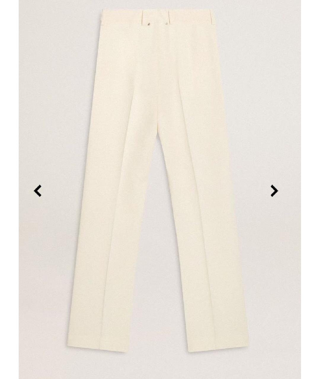 GOLDEN GOOSE DELUXE BRAND Бежевые вискозные прямые брюки, фото 2