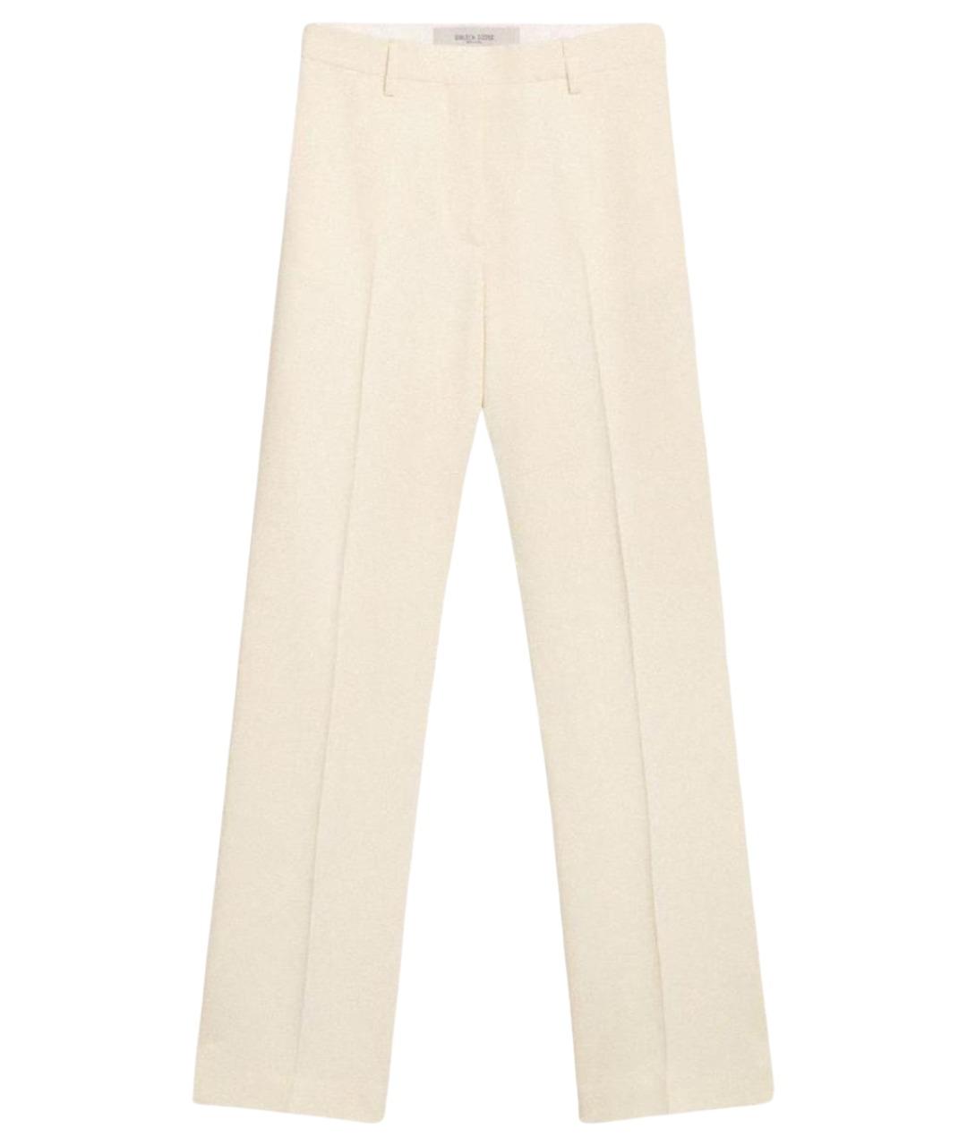 GOLDEN GOOSE DELUXE BRAND Бежевые вискозные прямые брюки, фото 1
