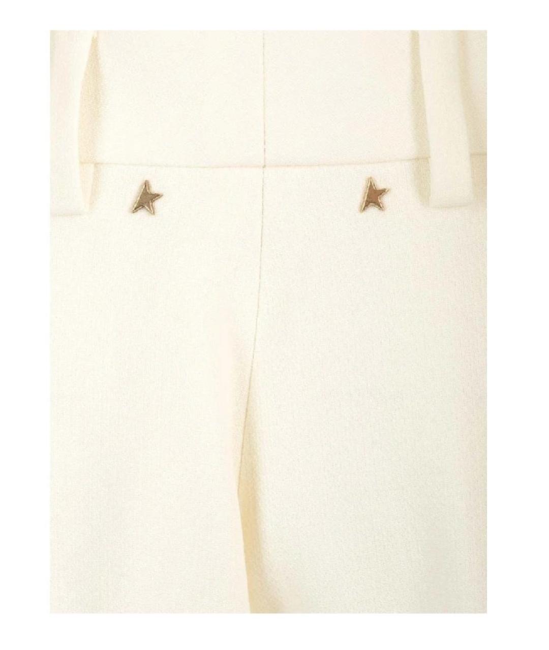 GOLDEN GOOSE DELUXE BRAND Бежевые вискозные прямые брюки, фото 3