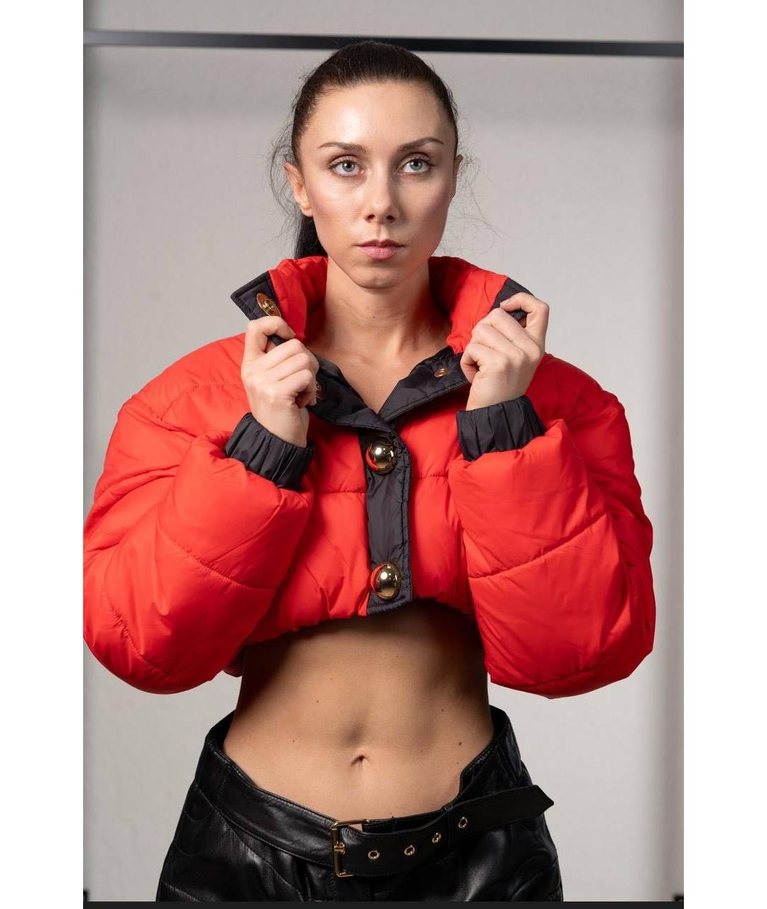 MOSCHINO Красная полиэстеровая куртка, фото 3