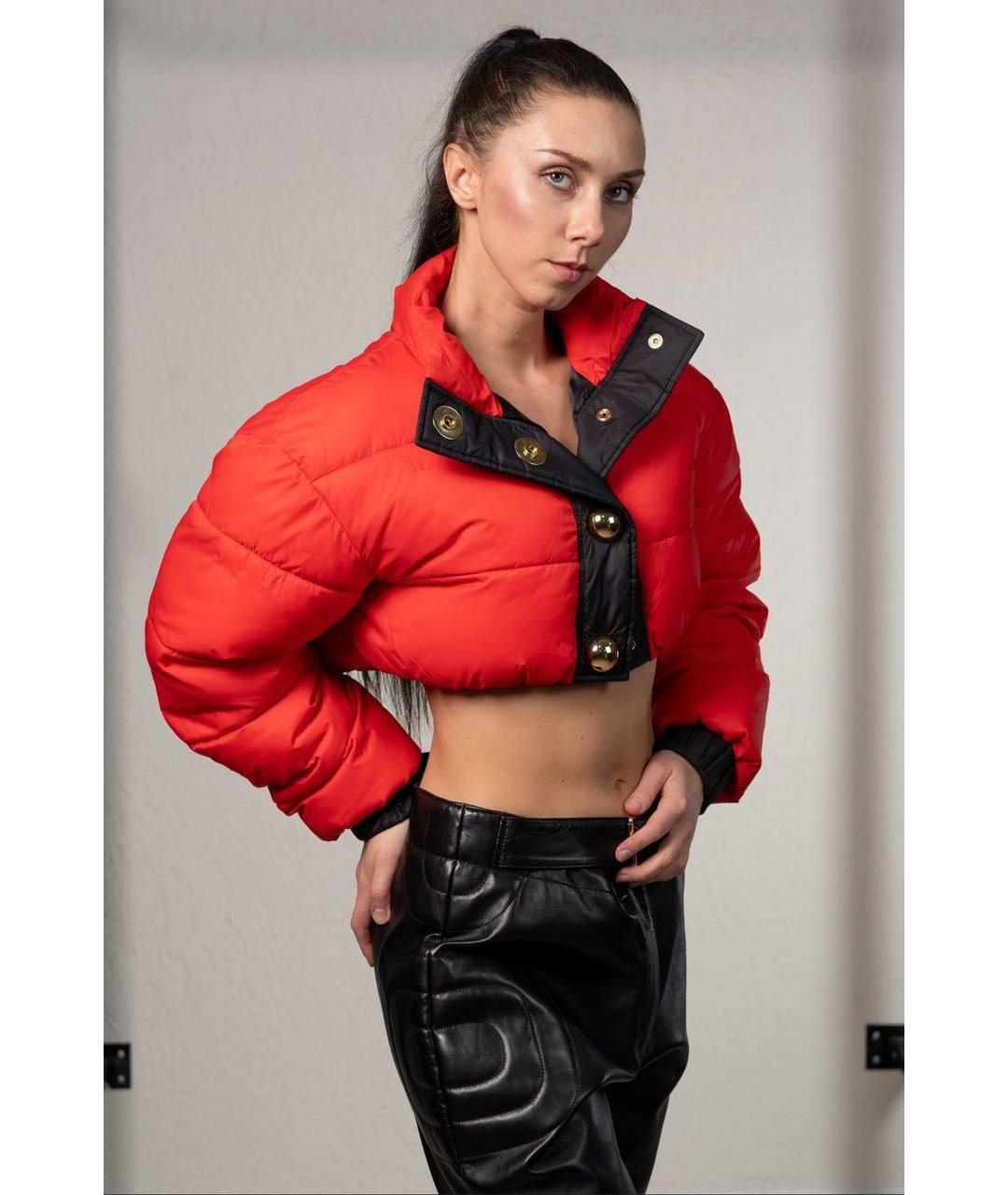 MOSCHINO Красная полиэстеровая куртка, фото 4