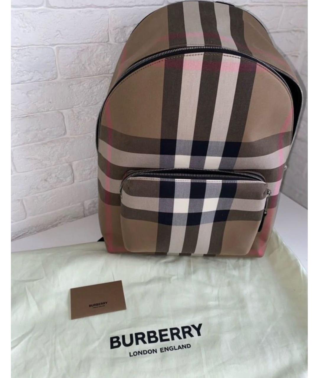 BURBERRY Коричневый тканевый рюкзак, фото 8