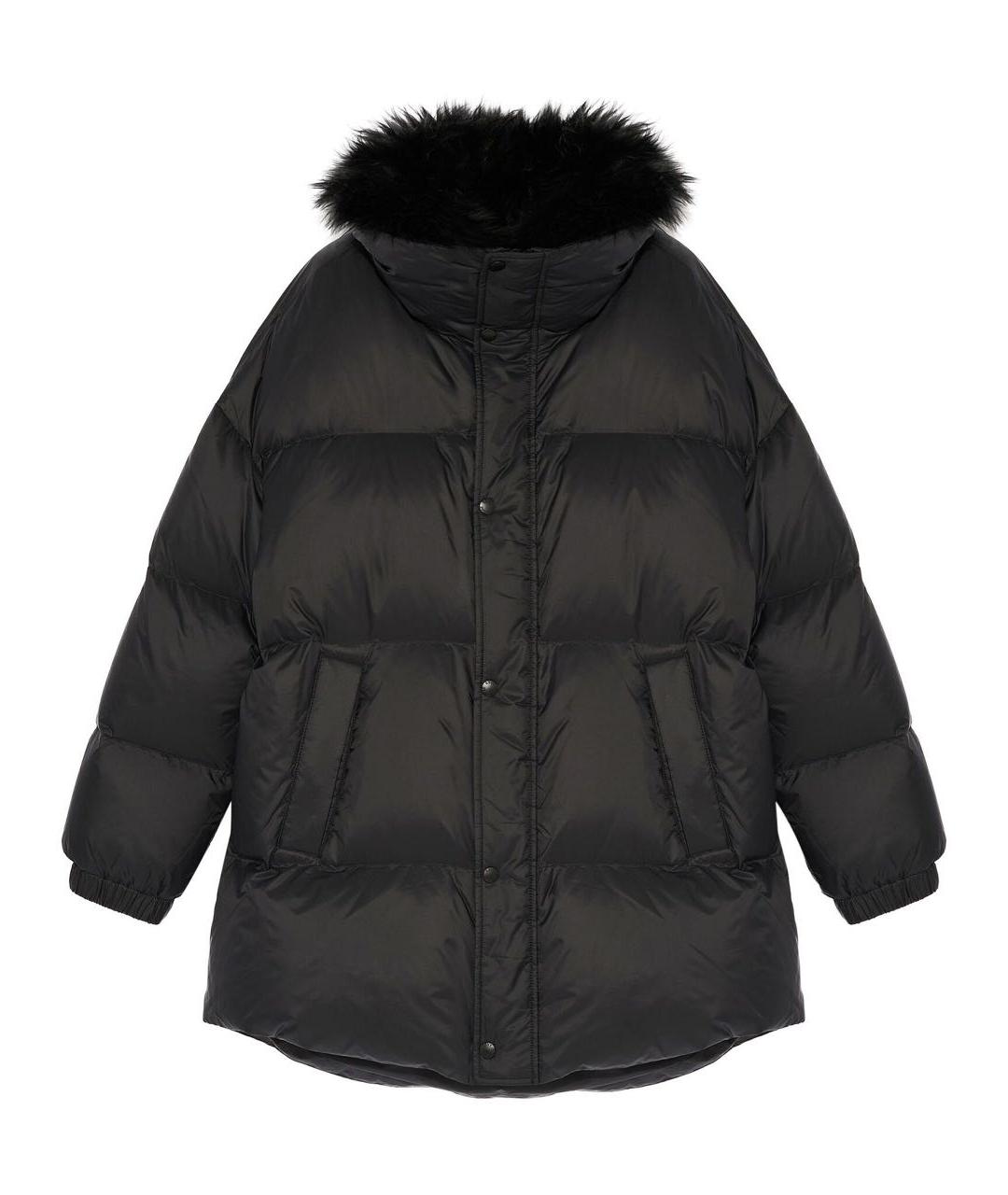 YVES SALOMON Черный полиэстеровый пуховик, фото 5