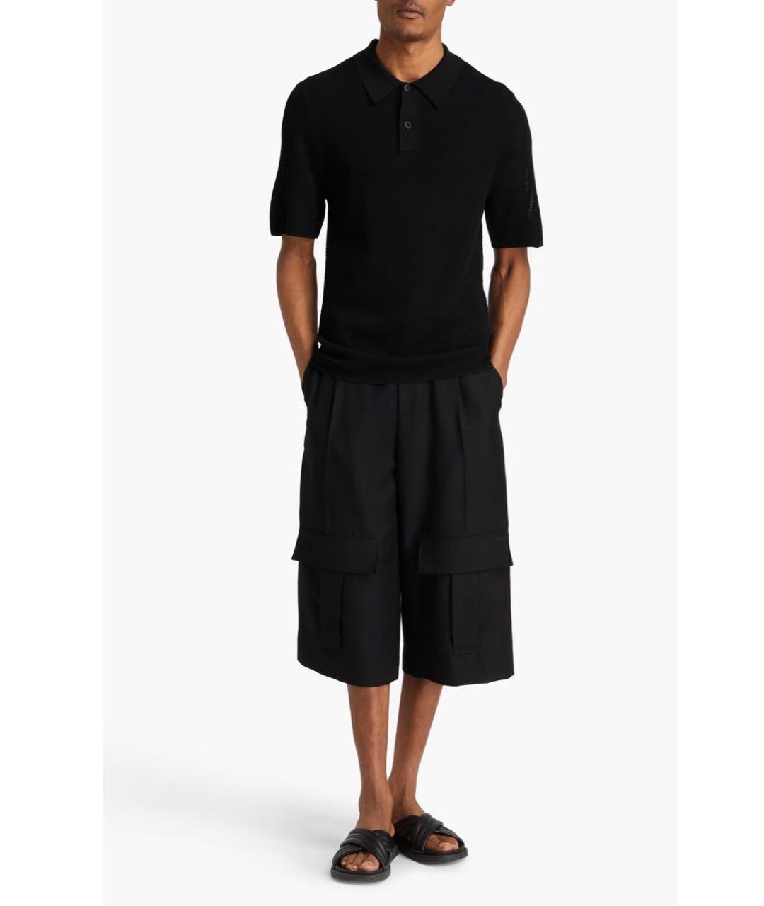 SANDRO Черное вискозное поло с коротким рукавом, фото 7
