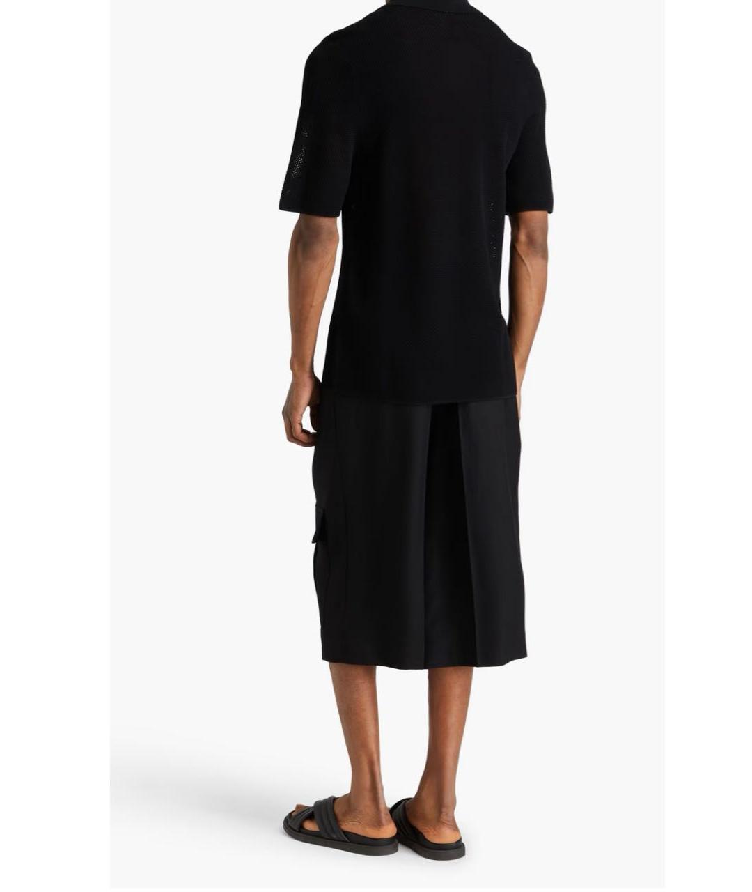 SANDRO Черное вискозное поло с коротким рукавом, фото 6