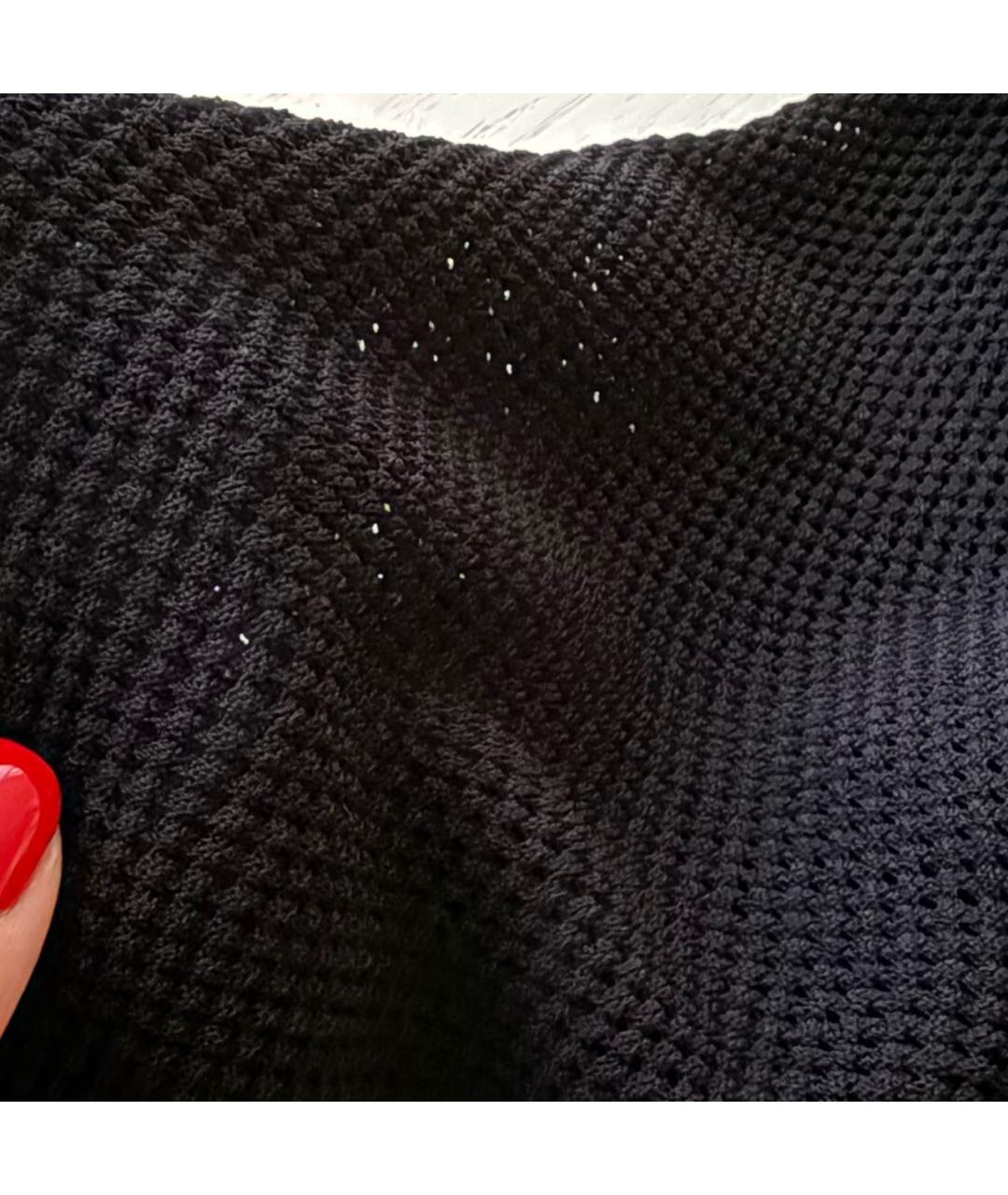 SANDRO Черное вискозное поло с коротким рукавом, фото 4