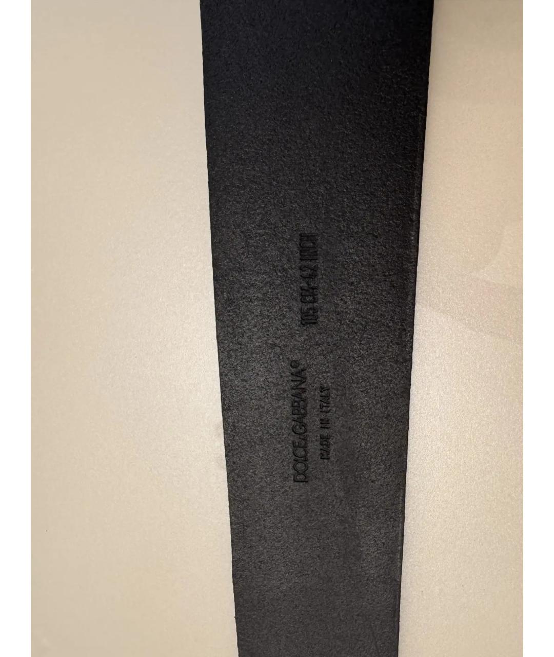 DOLCE&GABBANA Черный кожаный ремень, фото 3