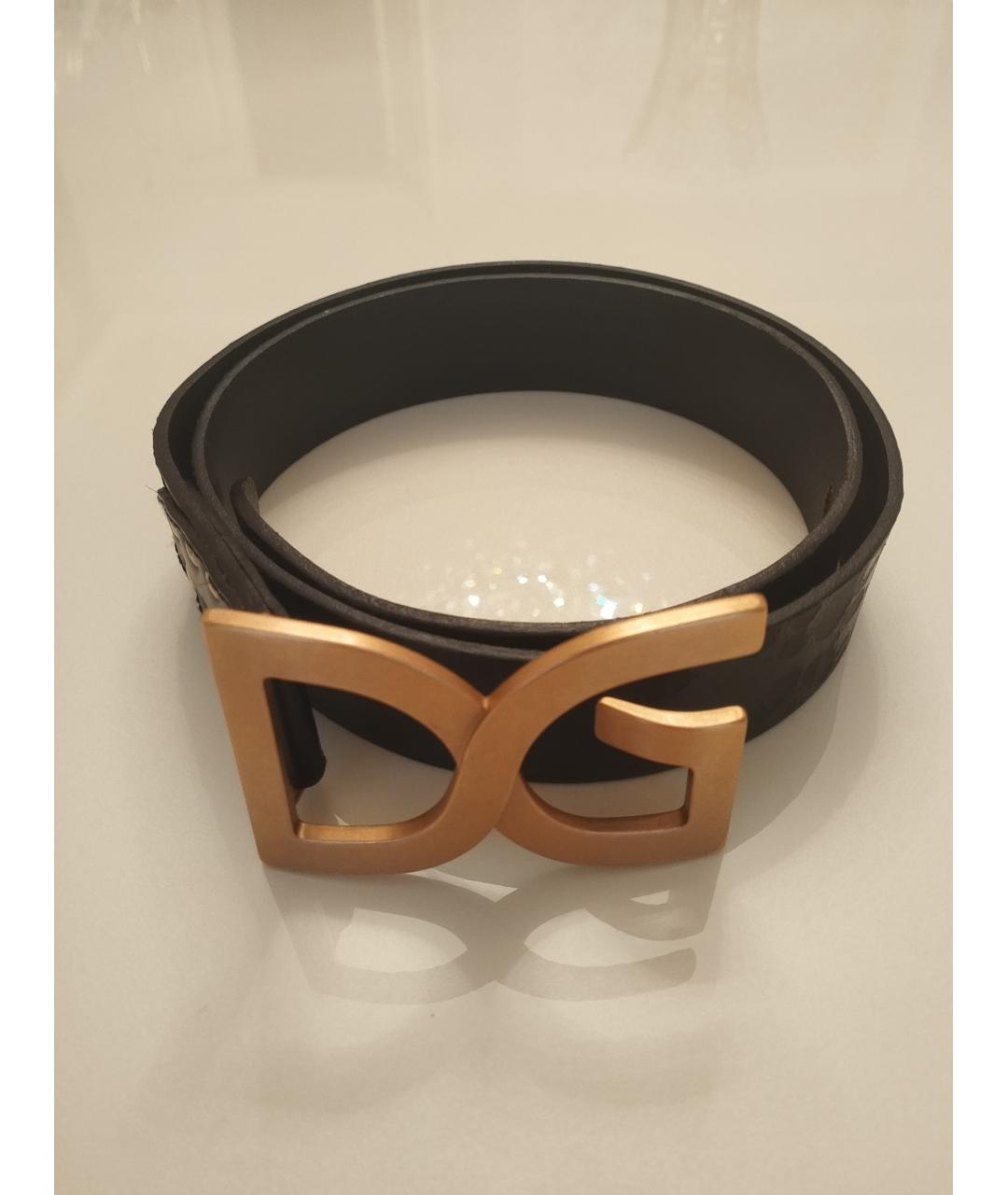 DOLCE&GABBANA Черный кожаный ремень, фото 5