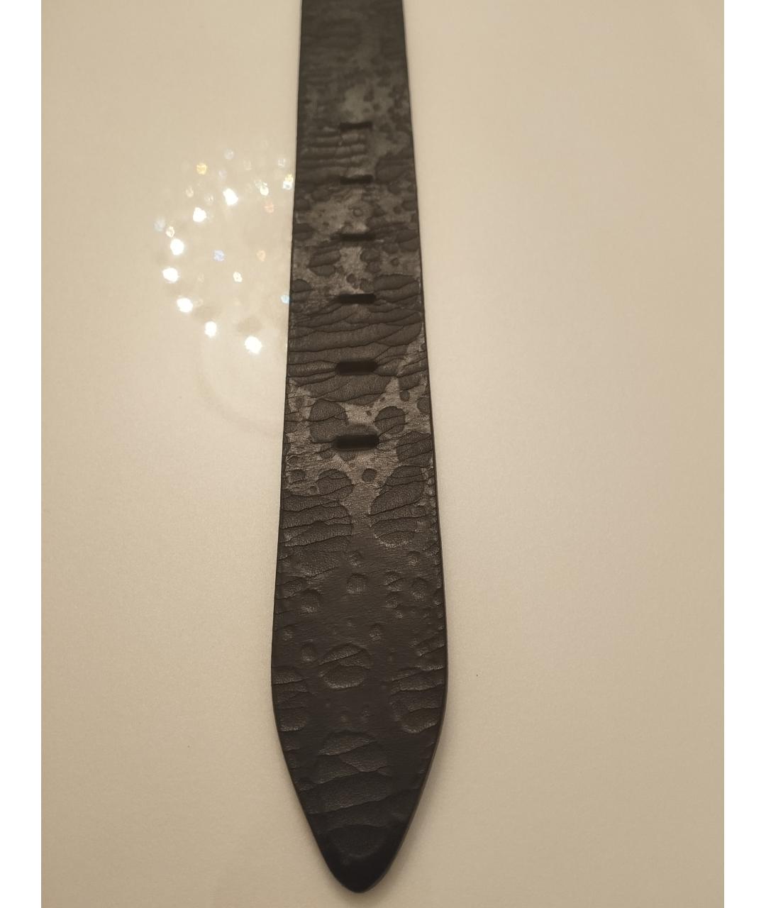 DOLCE&GABBANA Черный кожаный ремень, фото 4