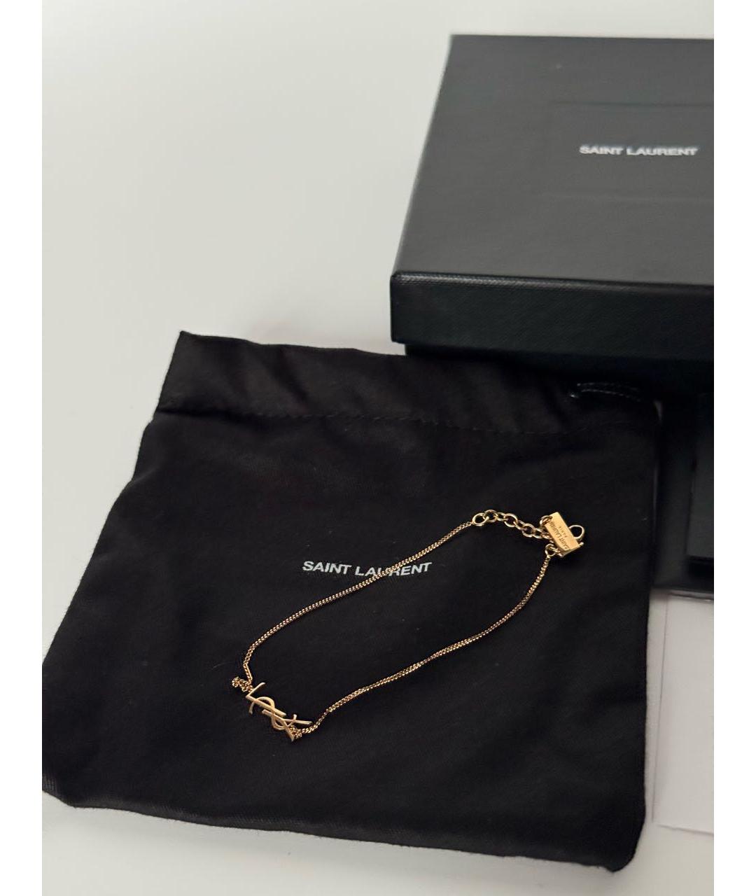 SAINT LAURENT Золотой латунный браслет, фото 5