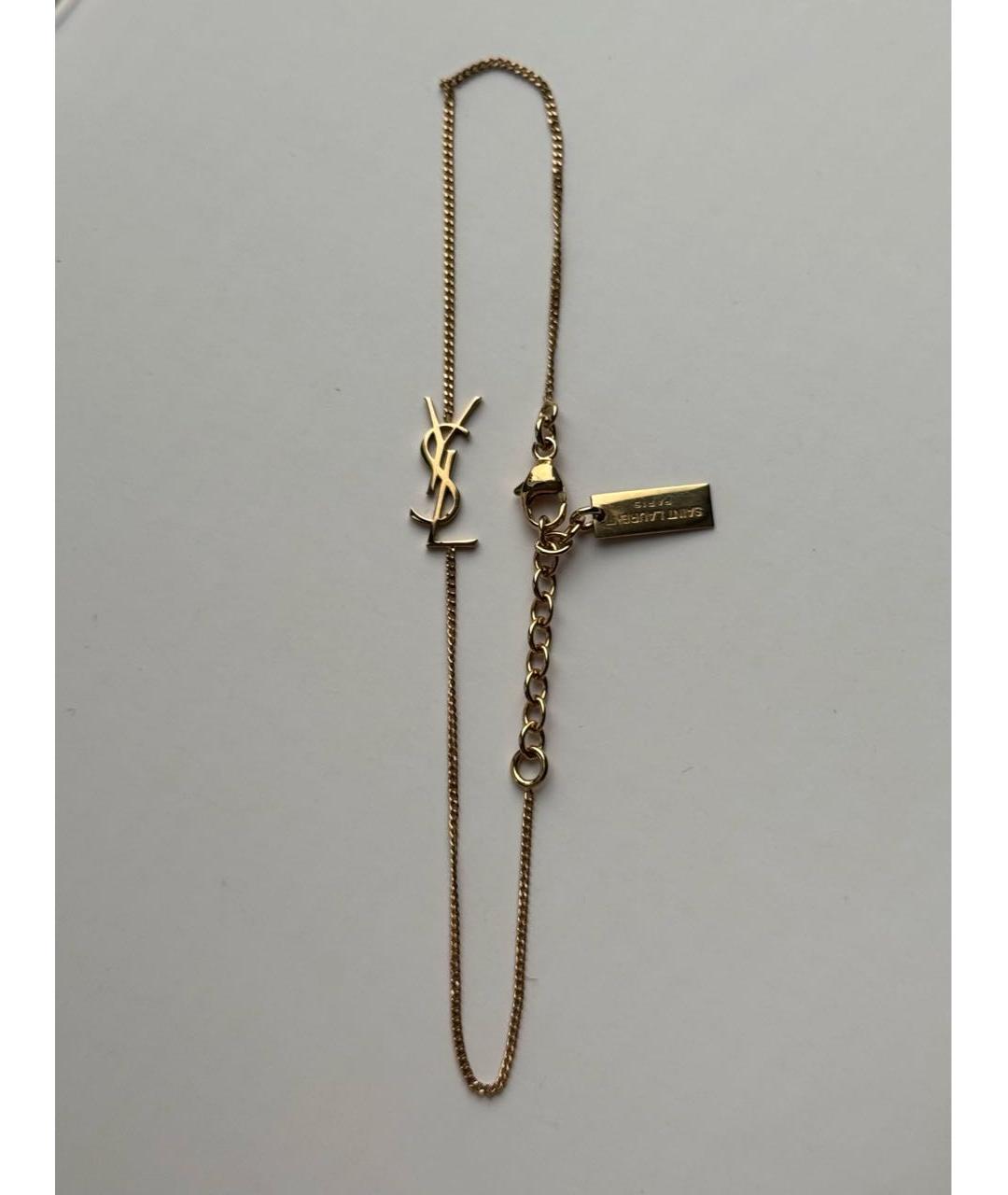 SAINT LAURENT Золотой латунный браслет, фото 6