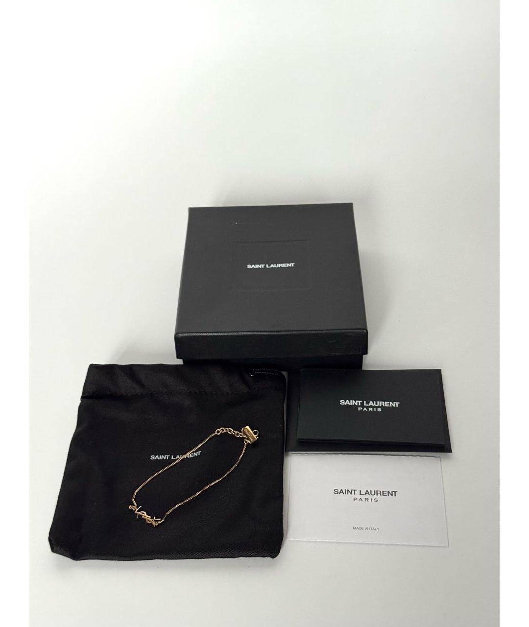 SAINT LAURENT Золотой латунный браслет, фото 4