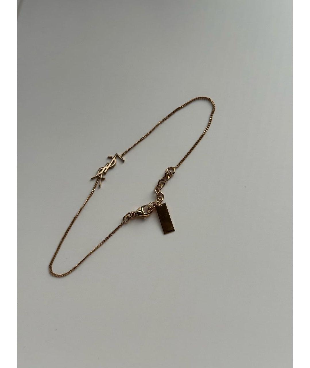 SAINT LAURENT Золотой латунный браслет, фото 3