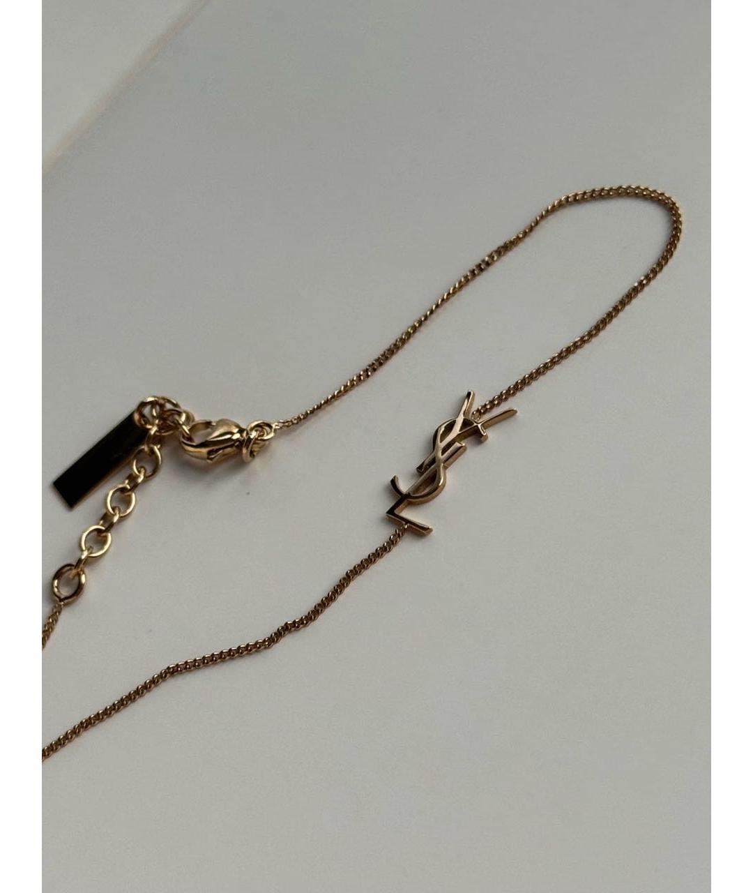 SAINT LAURENT Золотой латунный браслет, фото 2