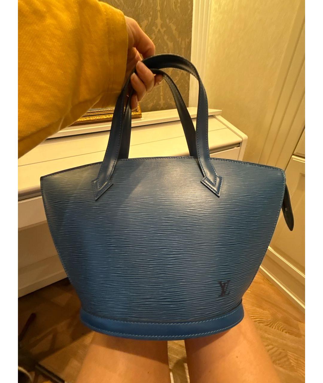 LOUIS VUITTON Темно-синяя сумка с короткими ручками, фото 3